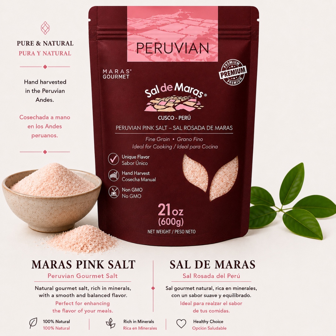 Maras Pink Salt, fine grain, 21 oz (600 g), ideal for cooking